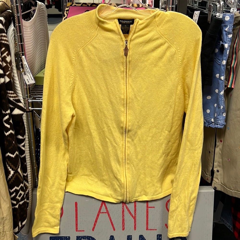 💜Philosophy by Dane Lewis Yellow Sweater XL
